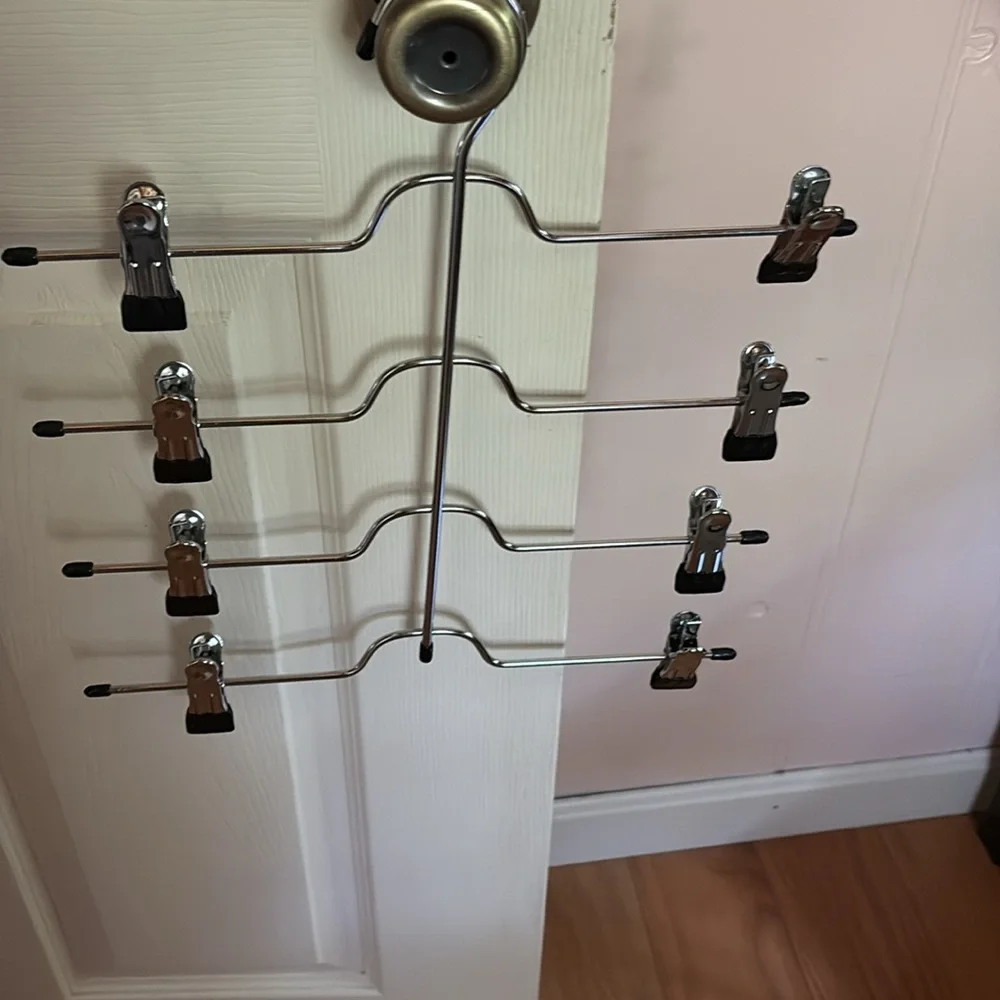 Silver Multi-Tier Hanger with Black Clips